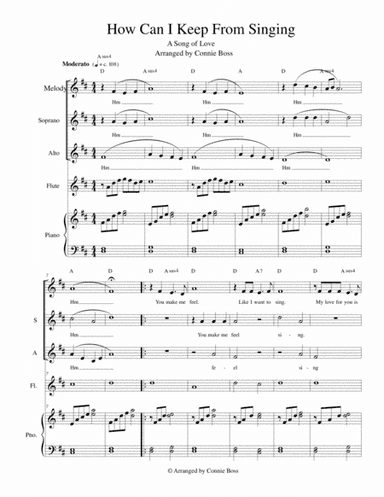 How Can I Keep From Singing - Love - vocal trio and piano with optional instruments included (arr. Connie Boss)