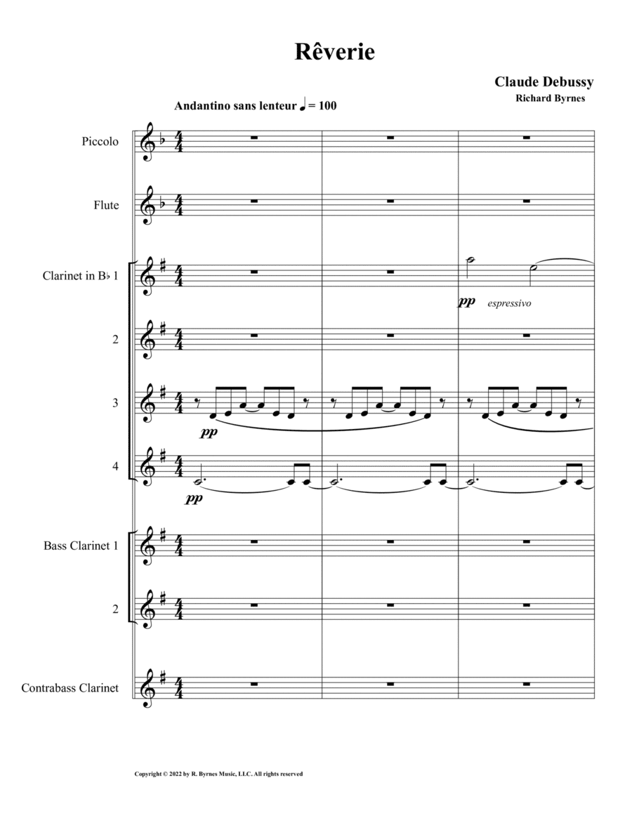 Rêverie - Clarinet Septet + Piccolo & Flute (arr. Richard Byrnes)