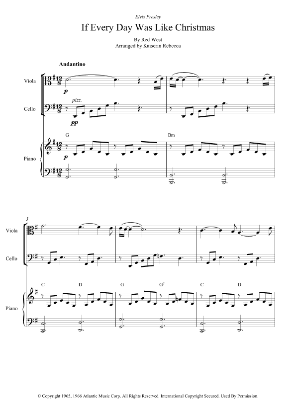 If Every Day Was Like Christmas (arr. Kaiserin Rebecca)