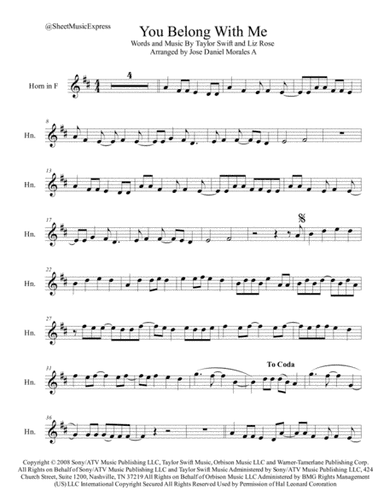 You Belong With Me (arr. Jose Daniel Morales A.)