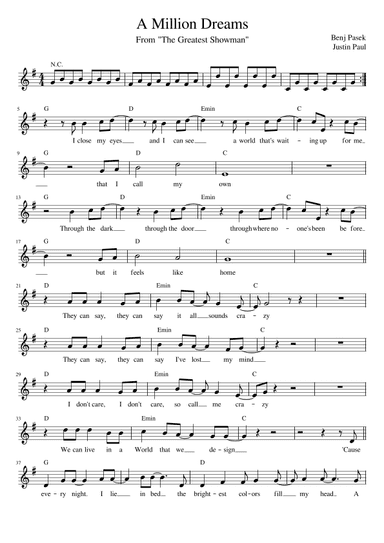 A Million Dreams (arr. Jack Vaughan)