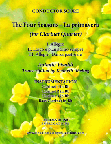 The Four Seasons - La Primavera (for Clarinet Quartet) (arr. Kenneth Abeling)