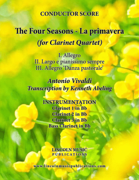 The Four Seasons - La Primavera (for Clarinet Quartet) (arr. Kenneth Abeling)