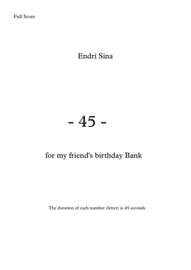 "45" for quinttet (oboe, basson, violin, cello & pianoforte)