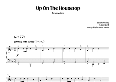 Up On The Housetop (easy piano – F major) (arr. Bernardo Pereira)