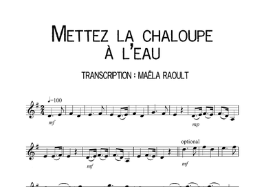 Mettez la chaloupe à l'eau (arr. Maëla Raoult)