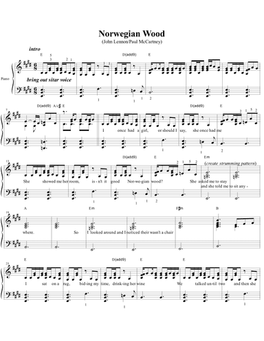 Norwegian Wood (this Bird Has Flown) (arr. Classic Hits: Authentic Arrangements)