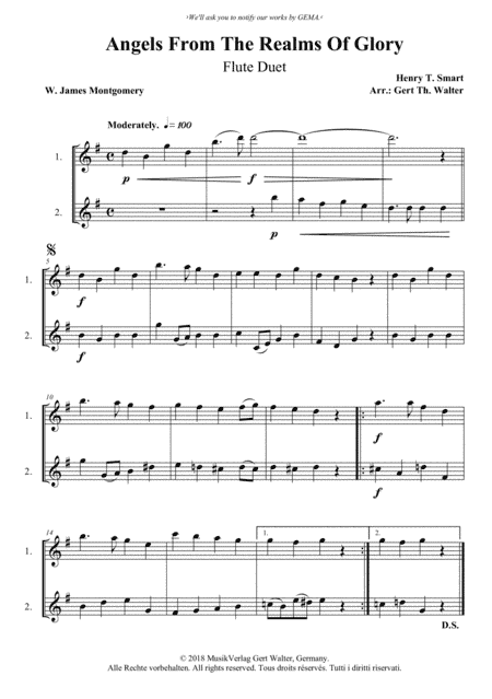 Angels From The Realms Of Glory (arr. Gert Th. Walter)