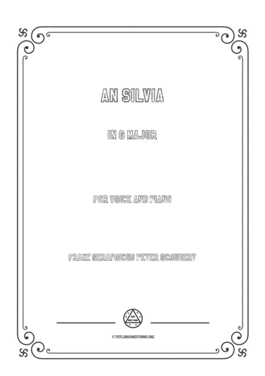 Schubert-An Silvia in G Major,for voice and piano (arr. MSM)