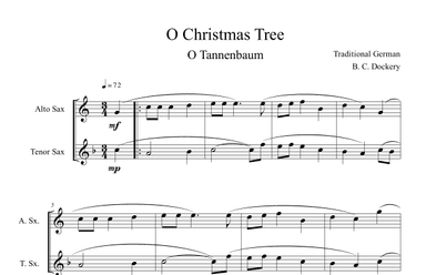 O Christmas Tree (O Tannenbaum) for Alto and Tenor Sax Duet (arr. B. C. Dockery)