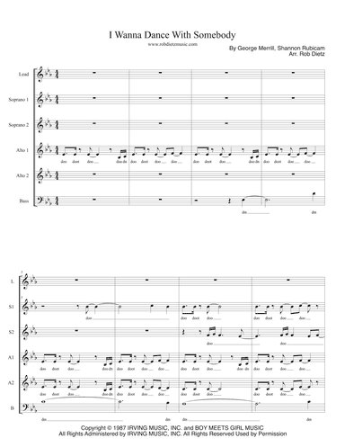 I Wanna Dance With Somebody (arr. Rob Dietz)