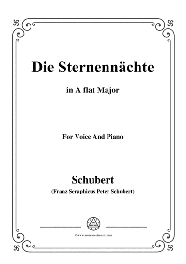Schubert-Die Sternennächte,Op.165 No.2,in A flat Major,for Voice&Piano (arr. MSM)