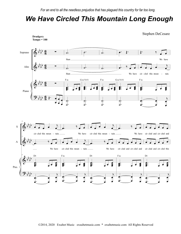 We Have Circled This Mountain Long Enough (Duet for Soprano and Alto Solo)