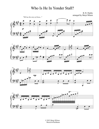 Who Is He In Yonder Stall? (arr. Meryt Wilson)