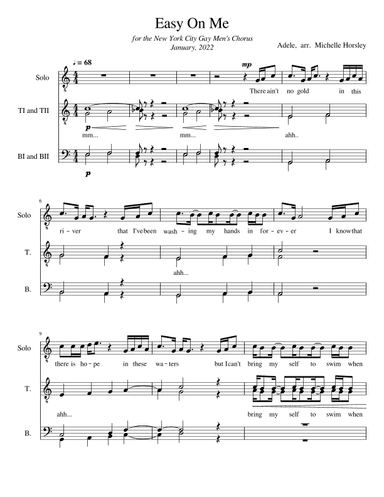 Easy On Me (arr. Michelle Horsley)