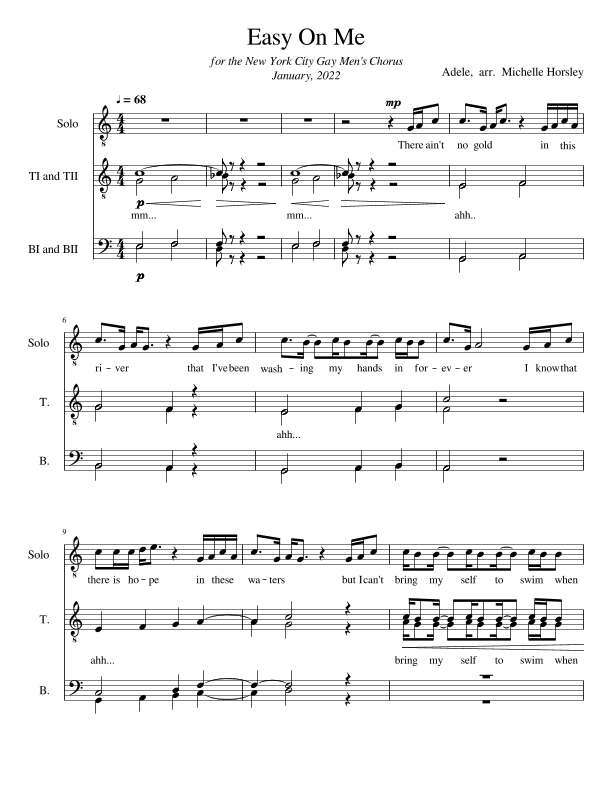 Easy On Me (arr. Michelle Horsley)