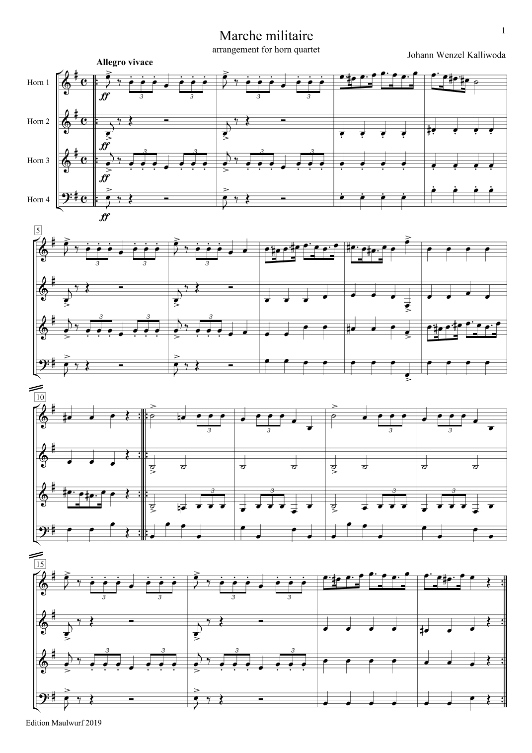 Marche militaire (arr. Edition Maulwurf)