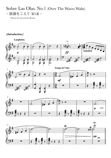 "Over the waves" (Gdur) full size (arr. pfkaori)