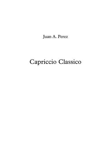 Capriccio Classico - Juan A Perez (arr. Jope)
