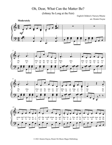 Oh Dear What Can the Matter Be? (Johnny So Long at the Fair) (arr. Dennis Frayne)