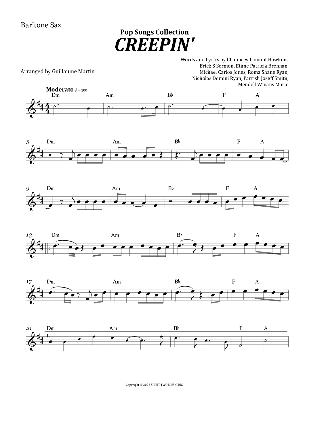 Creepin' (with The Weeknd & 21 Savage) (arr. Guillaume Martin)