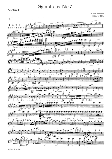 Beethoven Symphony No.7 all mvts. for String Quintet, CB091 (arr. S. A. Steiner)