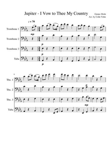 Jupiter - I Vow to Thee My Country Low Brass Quartet (arr. Colin Yohn)