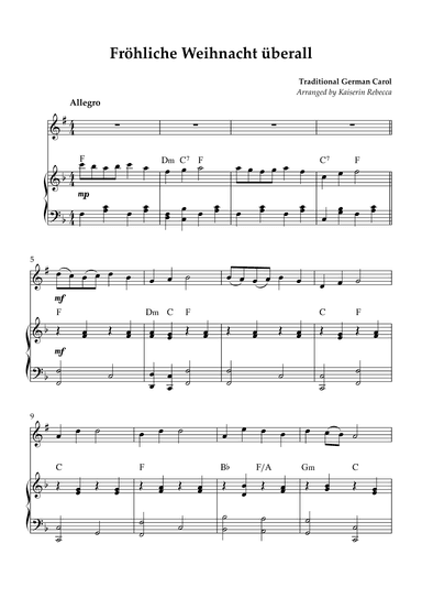 Fröhliche Weihnacht überall (arr. Kaiserin Rebecca)