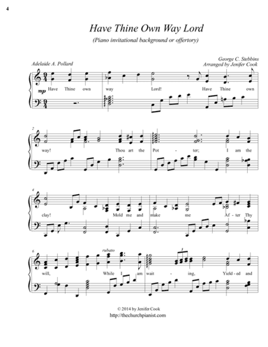Have Thine Own Way Lord (arr. Arranged by Jenifer Cook)
