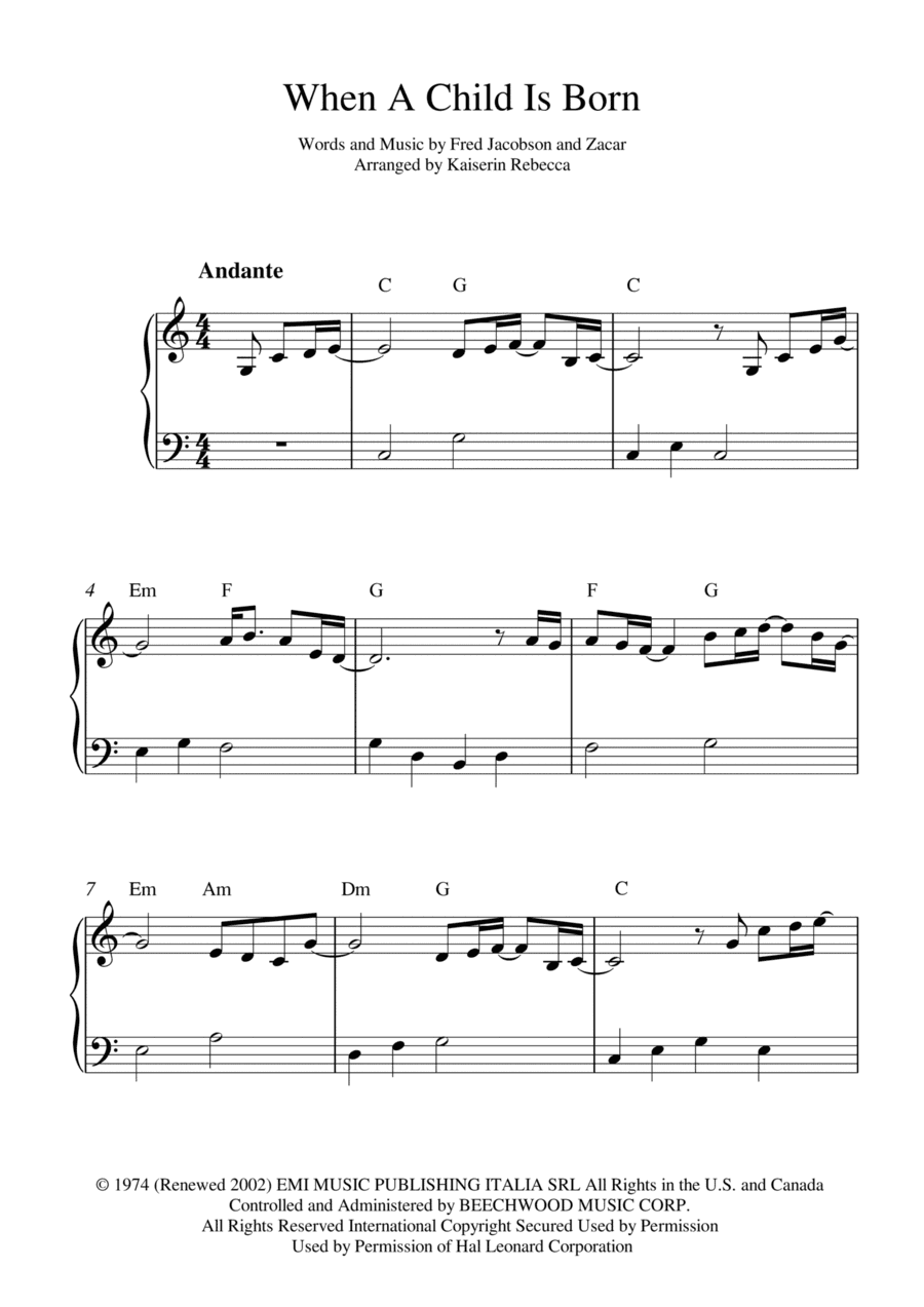 When A Child Is Born (arr. Kaiserin Rebecca)