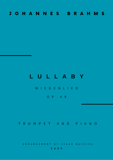 Brahms' Lullaby - Bb Trumpet and Piano (Full Score and Parts) (arr. César Madeira)