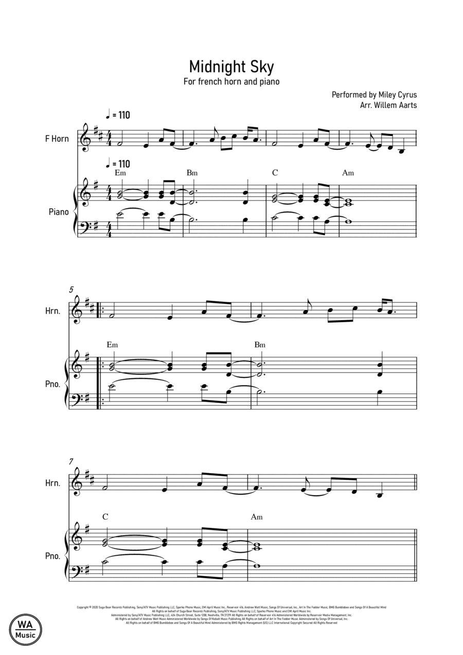 Midnight Sky (arr. Willem Aarts)