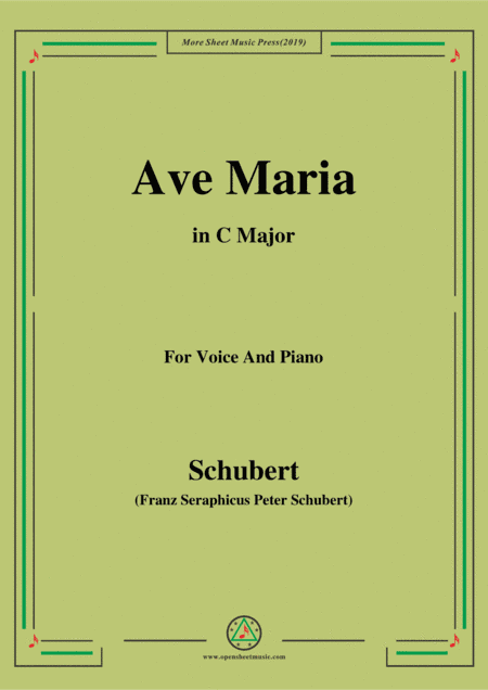 Schubert-Ave maria in C Major,for voice and piano (arr. MSM)