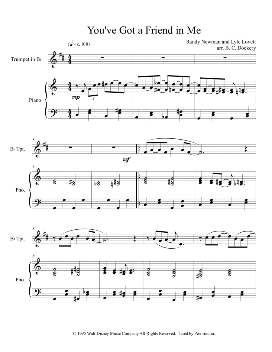 You've Got A Friend In Me (arr. B. C. Dockery)