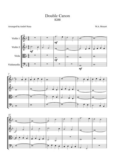 Double Canon K288 (arr. André Nusa)
