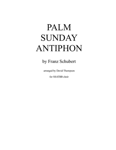 Palm Sunday Antiphon (arr. David Thompson)