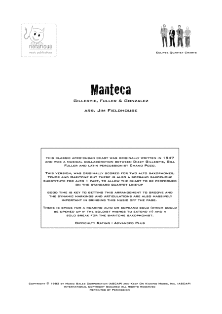 Manteca (arr. Jim Fieldhouse)