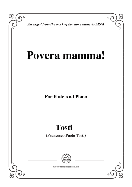 Tosti-Povera mamma!, for Flute and Piano (arr. MSM)
