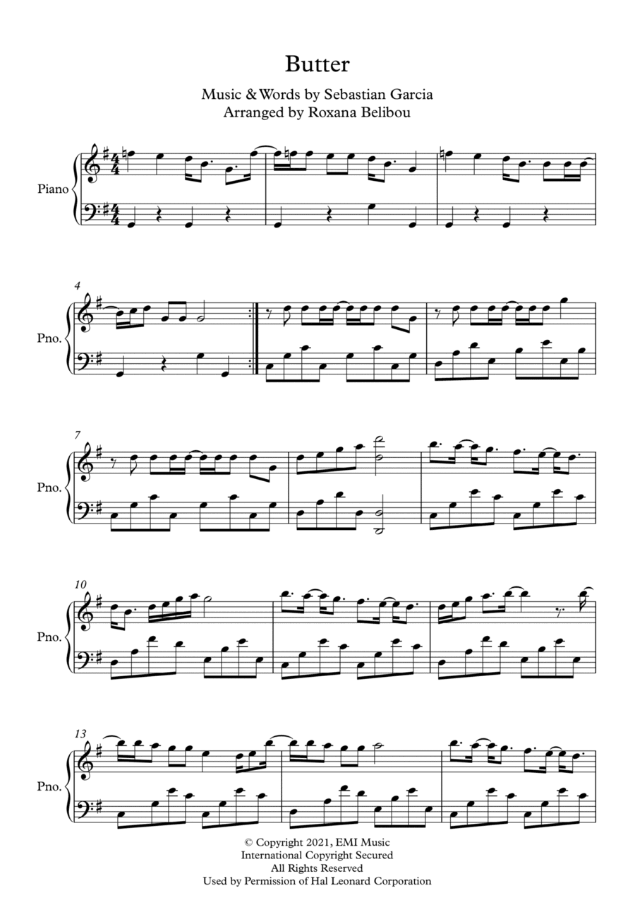 Butter (arr. Roxana Belibou)