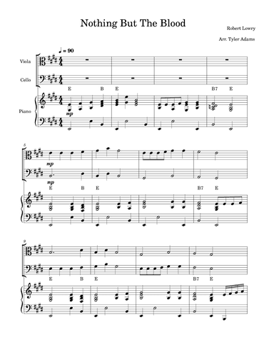 Nothing But The Blood (Viola and Cello Duet with Piano) (arr. Tyler Adams)