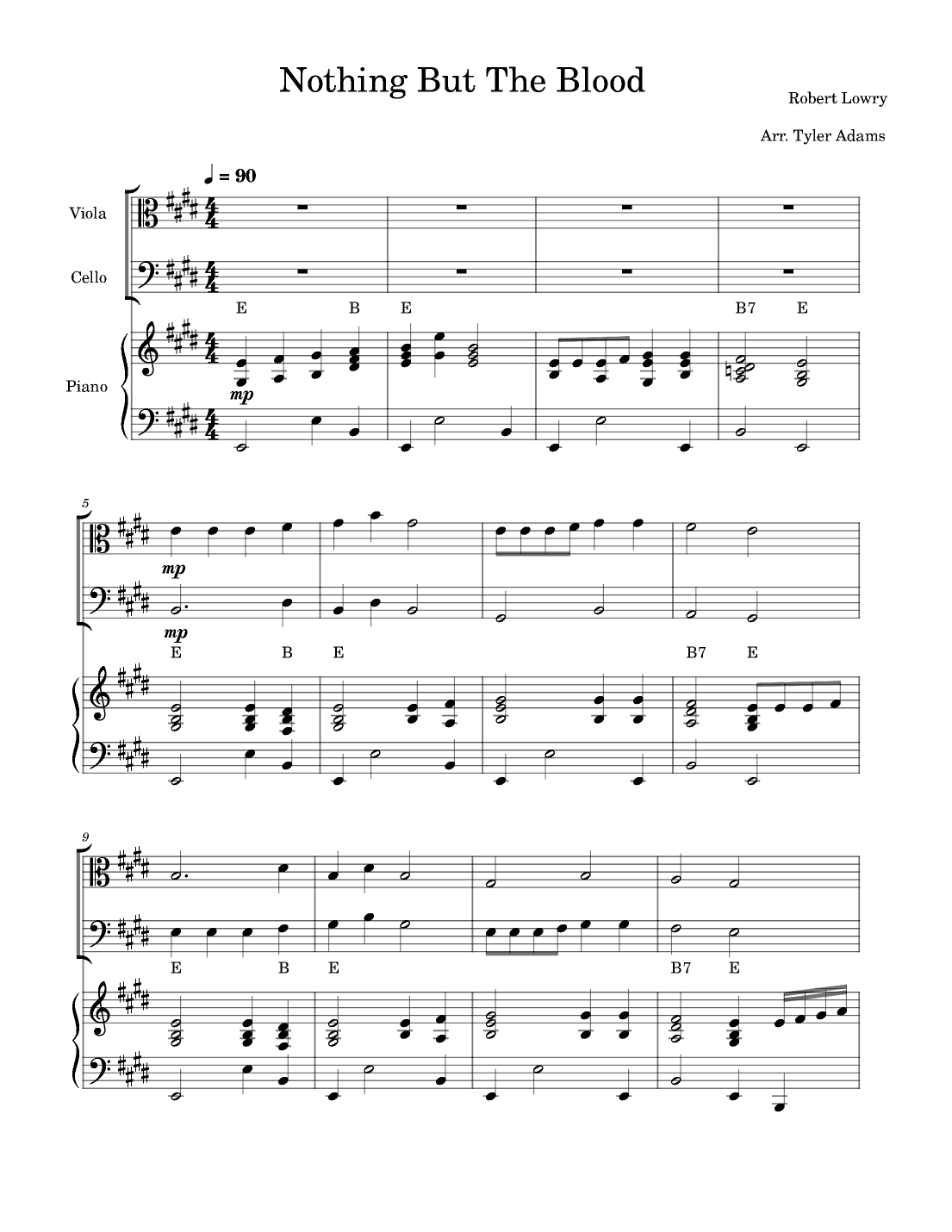 Nothing But The Blood (Viola and Cello Duet with Piano) (arr. Tyler Adams)
