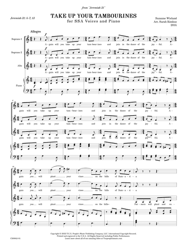 Take Up Your Tambourines (from Jeremiah 31)