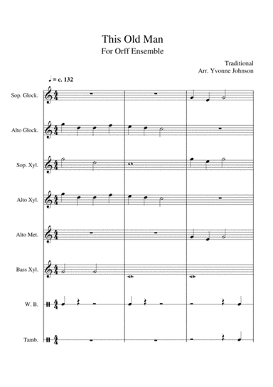 This Old Man - For Orff Ensemble (arr. Yvonne Johnson)