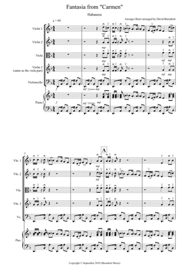 Habanera (Fantasia from Carmen) for String Quartet (arr. David Burndrett)