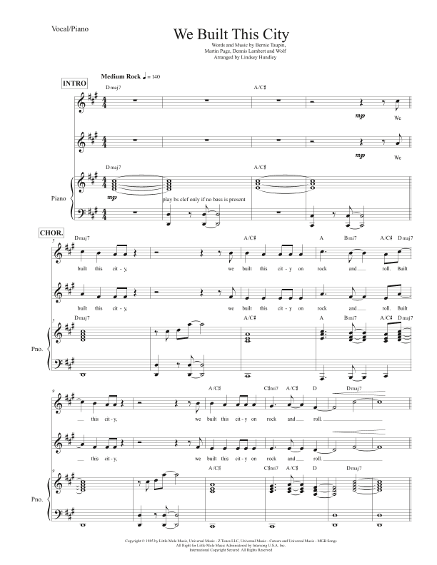 We Built This City (arr. Lindsey Hundley)