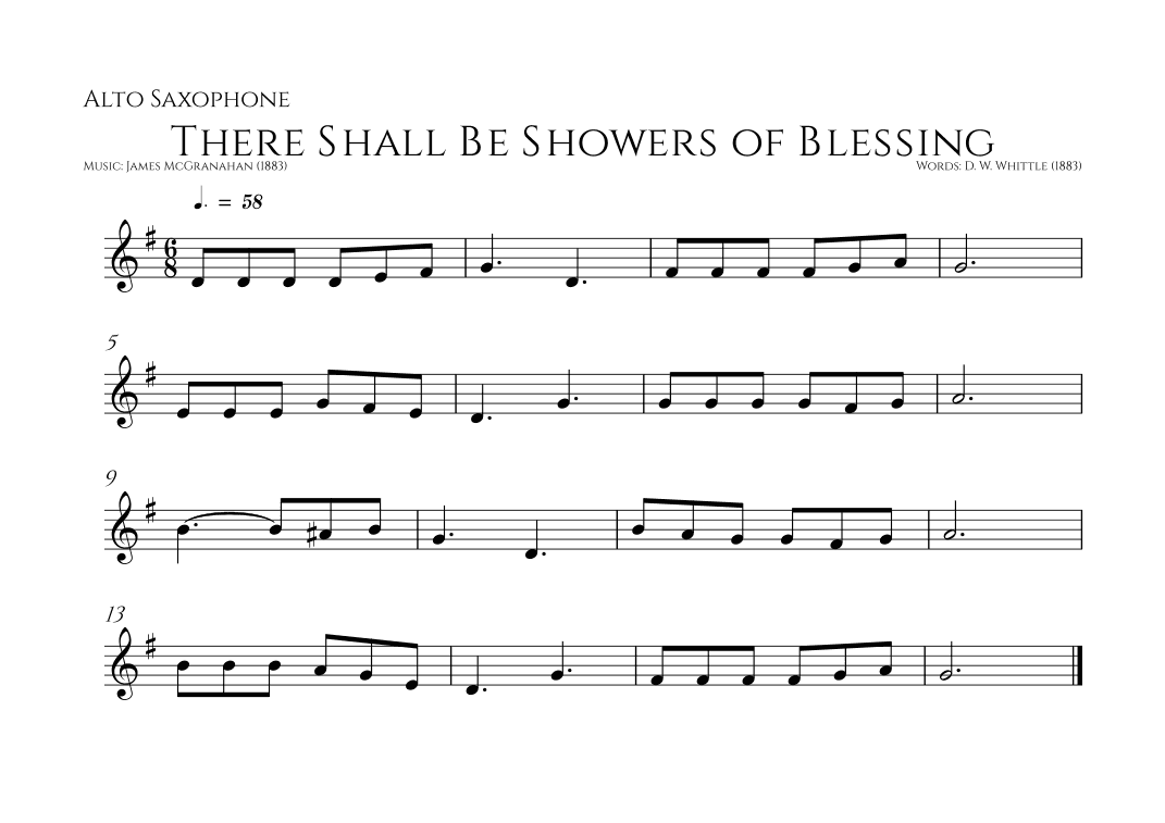There Shall Be Showers of Blessing (arr. Words: D. W. Whittle (1883))