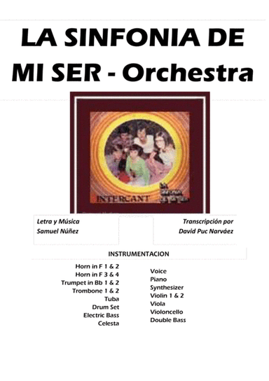 Intercant La Sinfonia de mi ser - Orchestra - SCORE (arr. Transcription by David Puc N)