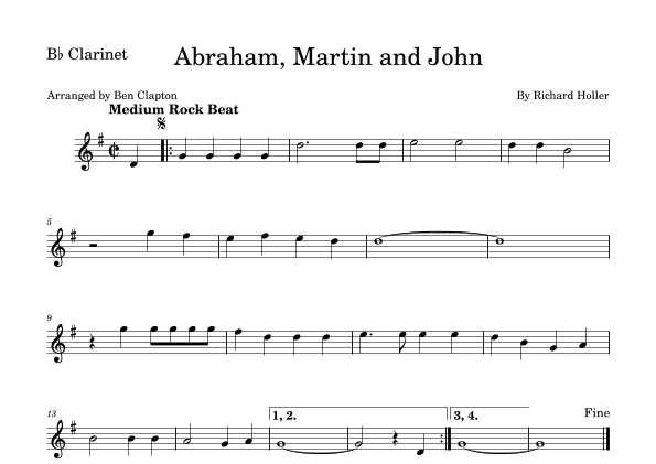 Abraham, Martin And John (arr. Ben Clapton)