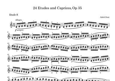 DONT 24 Etudes and Caprices Op35, for Violin No 08 (arr. String Masters)