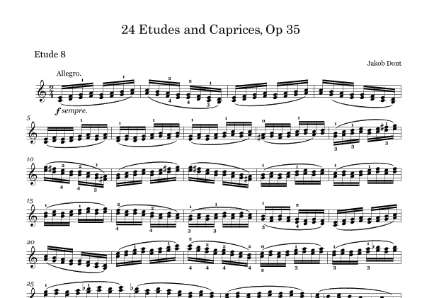 DONT 24 Etudes and Caprices Op35, for Violin No 08 (arr. String Masters)